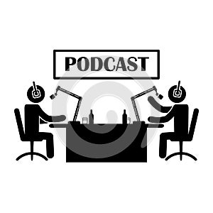 Podcast illustration or icon. Vector.