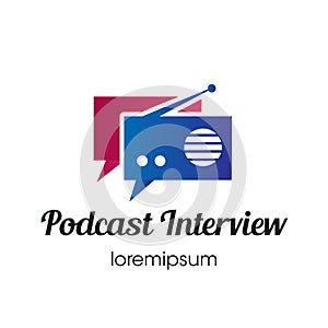 Podcast Interview logo or symbol template design