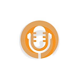 Podcast logo or icon vector design template