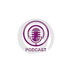 Podcast logo vector icon illustration