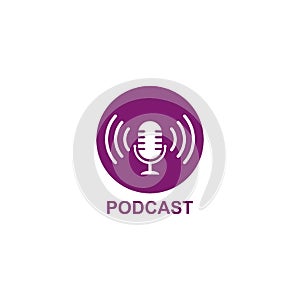 Podcast logo vector icon illustration