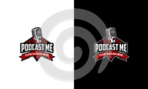 Podcast Mascot Logo Design Vector