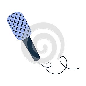 Podcast microphone. Audio recording equipment icon.