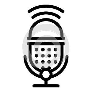 Podcast microphone icon, outline style