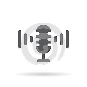 Podcast microphone icon vector isolated on white background. Mic symbol illustration