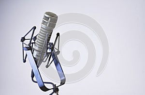 Podcast microphone isolated with a white background