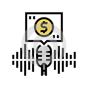 podcast monetization color icon vector illustration