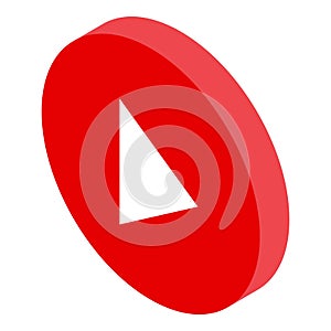 Podcast play button icon, isometric style