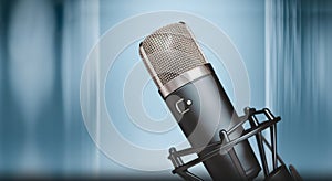 Podcast Pro Professional Microphone with Podcast Icon. created with Generative AI