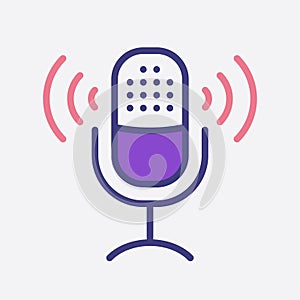 Podcast radio icon illustration