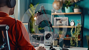 The Podcast Recording Setup. AI generated