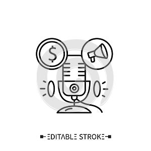 Podcast subject line icon. Create podcast