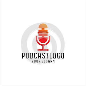 Podcast vector logo design. Microphone, mic vector design icon