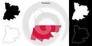 Poddebice outline map