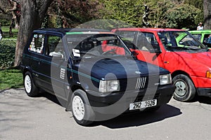 Podebrady, Czech Republic - Apr 22, 2023 : Italian young and oldtimer car fans meeting