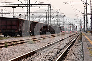 Podgorica`s rail station at sunset