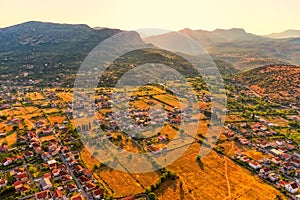 Podgorica suburb aerial view photo
