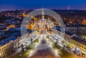 PodgÃÂ³rski Square with St. Joseph`s Church in Cracow, Poland