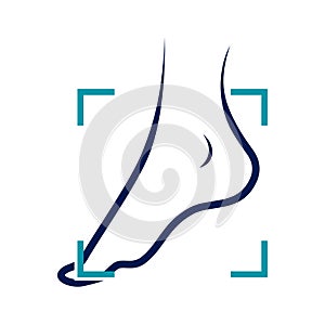 Podiatric care foot print logo design 