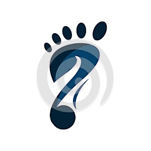 podiatric foot print foot care logo design vector icon illustration template