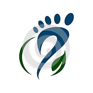 podiatric foot print foot care logo design vector icon illustration template photo