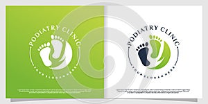 Podiatrist logo with creative element style Premium Vector part 3