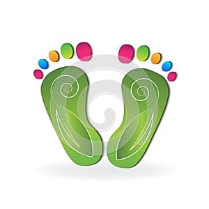 Podiatry barefoot icon logo vector design image photo
