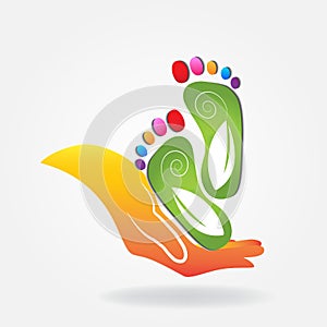 Podiatry icon logo vector design image photo