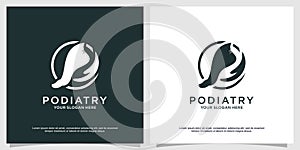 Podiatry logo design concept Premium Vector