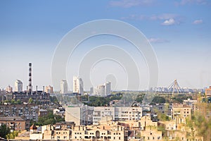 Podil, old Kyiv area. Top view