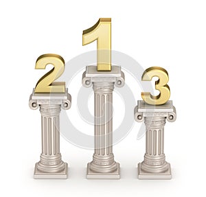 Podium : Antique doric style column with numbers