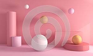 Podium Circle and Rectangular Modern in abstract Pink c