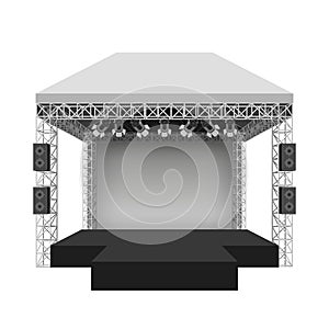 Podium concert stage. Vector illustration