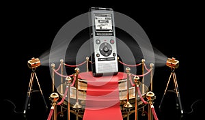 Podium with digital voice recorder, 3D rendering