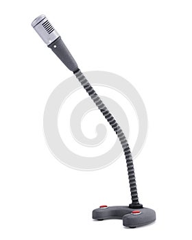 Podium microphone isolated on white background. 3d rendering image