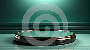 Podium mint background empty platform abstract pedesta. Generative AI.