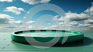 Podium mint background empty platform abstract pedesta. Generative AI.