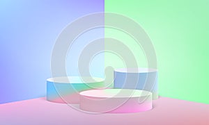 Podium scene pillar stand vector pastel background