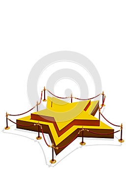 Podium star shape isolated