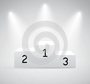 Podium three rank places with spotlight vector illustration photo