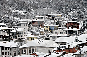 Podkaljaja, the old part of Prizren under the fortress, covered with snow