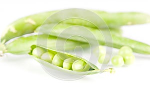 Pods of green peas photo