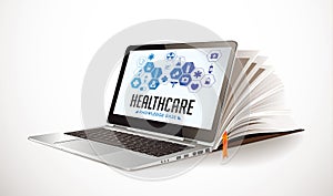 Healthcare knowledge base - medical online repository concept, elearning photo