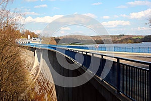 The Poehl dam on river Trieb near the town of Plauen in the Vogtland district of Saxony, Germany. It is often referred to as the