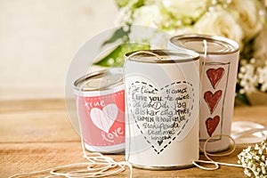 Poem written on a wedding tin