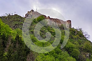 Poenari Fortress is Vlad Tepes castle, prince of medieval Wallachia photo