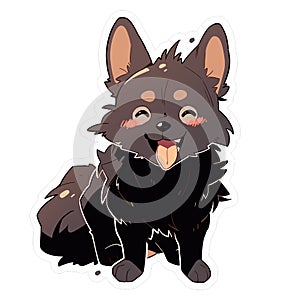 A poet dog who writes beautiful and meaningful verses, AI Generated, Sticker ver.18