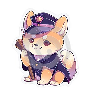 A poet dog who writes beautiful and meaningful verses, AI Generated, Sticker ver.21