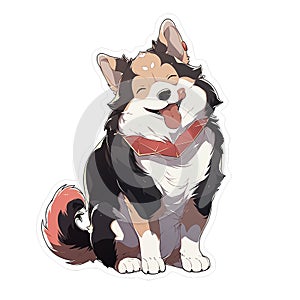 A poet dog who writes beautiful and meaningful verses, AI Generated, Sticker ver.23