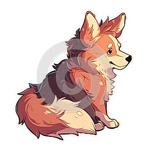 A poet dog who writes beautiful and meaningful verses, AI Generated, Sticker ver.25